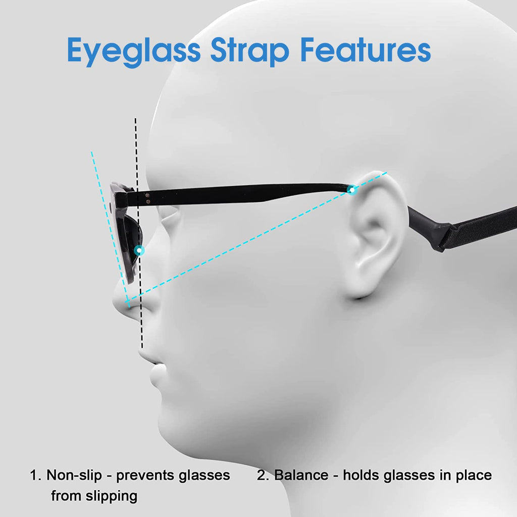 HASTHIP® Adjustable Glasses Straps 3pcs Anti-Slip Eyewear Strap for Adult and Kids, Glasses Retainer Strap