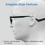 HASTHIP® Adjustable Glasses Straps 3pcs Anti-Slip Eyewear Strap for Adult and Kids, Glasses Retainer Strap