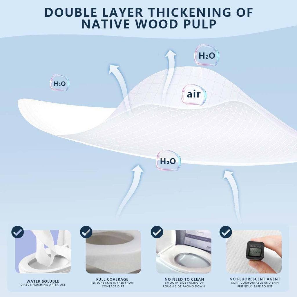 KISEER 4 Pack (1000 Pieces) Disposable Toilet Seat Covers Flushable Paper Toilet Seat Cover for Bathroom, Hotels, Travel, Kids or Adults