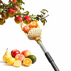 BlumeTrec 6.5FT Fruit Picker with Basket, Apple Picking Tool 35–77 Inch Adjustable Pole, Long-Handle Mango Grabber, Tree Fruit Catcher for Harvesting Lemon Pear Orange Avocado Peach Citrus Grapefruit