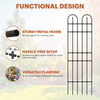 PICNICNI Black Garden Trellis, 71x21 Inch Metal Arch Decoration with Rustic Iron & Black Coating, 2 Pack Outdoor Plant Support for Climbing Roses, Vines, Flowers, Vegetables