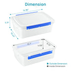 Vtopmart 2 Pack Pizza Dough Proofing Box, Pizza Dough Container with Snap-on Lids, BPA Free Food Storage Containers with Lids and Buckle-Up Latches, Bread Proofing Box Fits 4-6 Balls