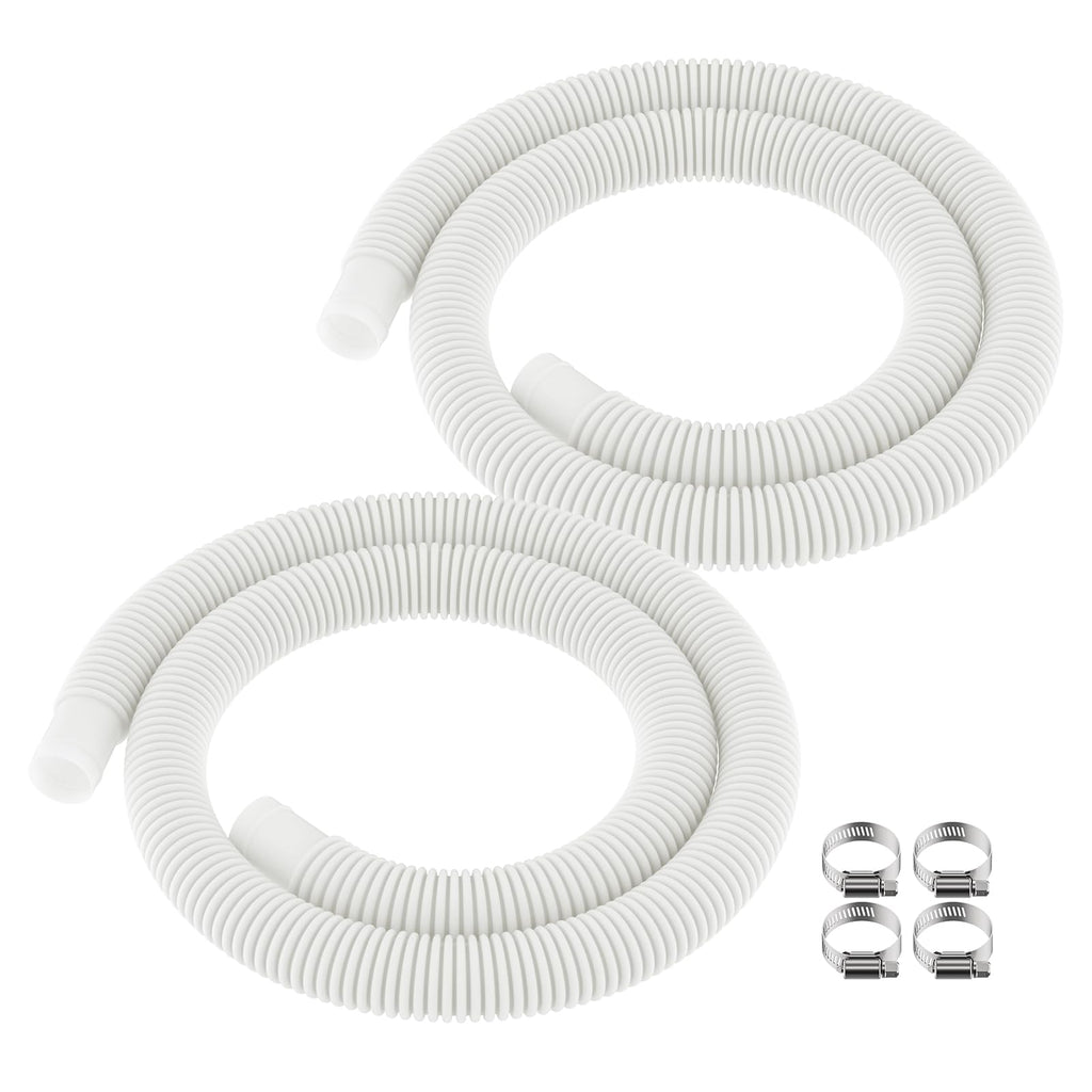 ANTOBLE Pool Hose for Intex 1.25" Diameter Above Ground Pool Pump Hoses Replacement Accessory 59" Long 1-1/4 Swimming Pool Filter Pump Hoses 607 637 With 4 Metal Clamps, 2 Pack