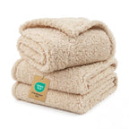 1 Pack 3 Calming Blankets Fluffy Premium Fleece Pet Blanket Soft Sherpa Throw for Dog Puppy Cat Beige Small (23" x16'')