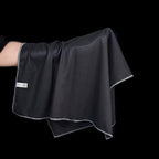 SINLAND Microfiber Glass Polishing Cloths Large Size Thick Lintless Drying Towels for Wine Glasses Stemware Dishes Stainless Appliances 20 Inch X 25 Inch Pack of 4 Black