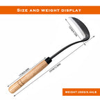 SHANFEEK Japanese Weeding Sickle Hoe Gardening Tools 13-Inch Weed Remover Tool High-Carbon Steel One-Piece Molding with Hard Solid Wood Handle(Snake-Necked)