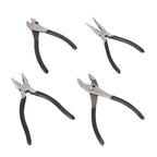 Amazon Basics Pliers Set, Hand Tools for Precision, Cutting Wire Cutter with Needle Nose and Diagonal, Quality Tool Set for Home Maintenance, Set of 4, Black and Silver