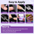 BTArtbox Short Square Gel Nails - Natural XCOATTIPS Short Fake Nails with Tip Primer Cover, Stronger Nail Adhesion, Full Matte Soft Gel Nail Tips, Clear Nail Tips Fake Nails for Nail Extensions