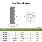 SVLING M5 x 10mm 150PCS Button Head Hex Socket Cap Screws Bolts, 10.9 Grade Alloy Steel, Allen Hex Drive, Full Thread, Black Oxide, with Hex Spanner