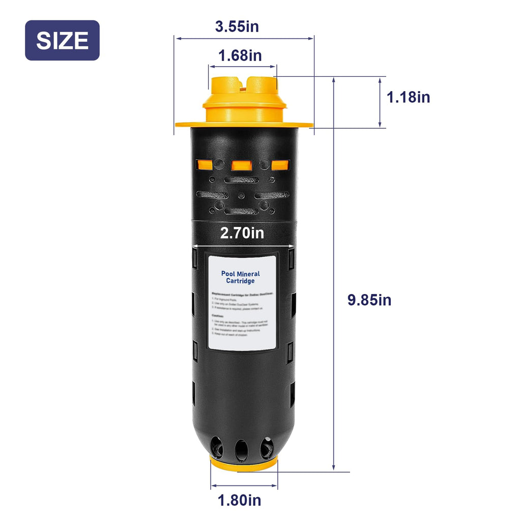 Replacement W28000 W28001 W28002 for Nature2 Duoclear 25 35 45 Pool Mineral Cartridge for Zodiac DuoClear Fusion, Fusion Soft, Vision Pro System Inground, Black