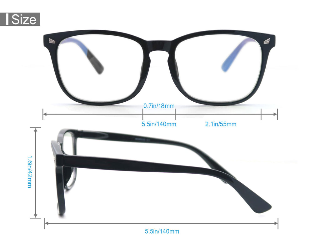 HAPJOYS Reading Glasses Women Blue Light Blocking Lightweight Computer Readers +0.75 Square Cheaters Reading Glasses 4 Pack Anti Glare Reduce Eyestrain Protect Eyes
