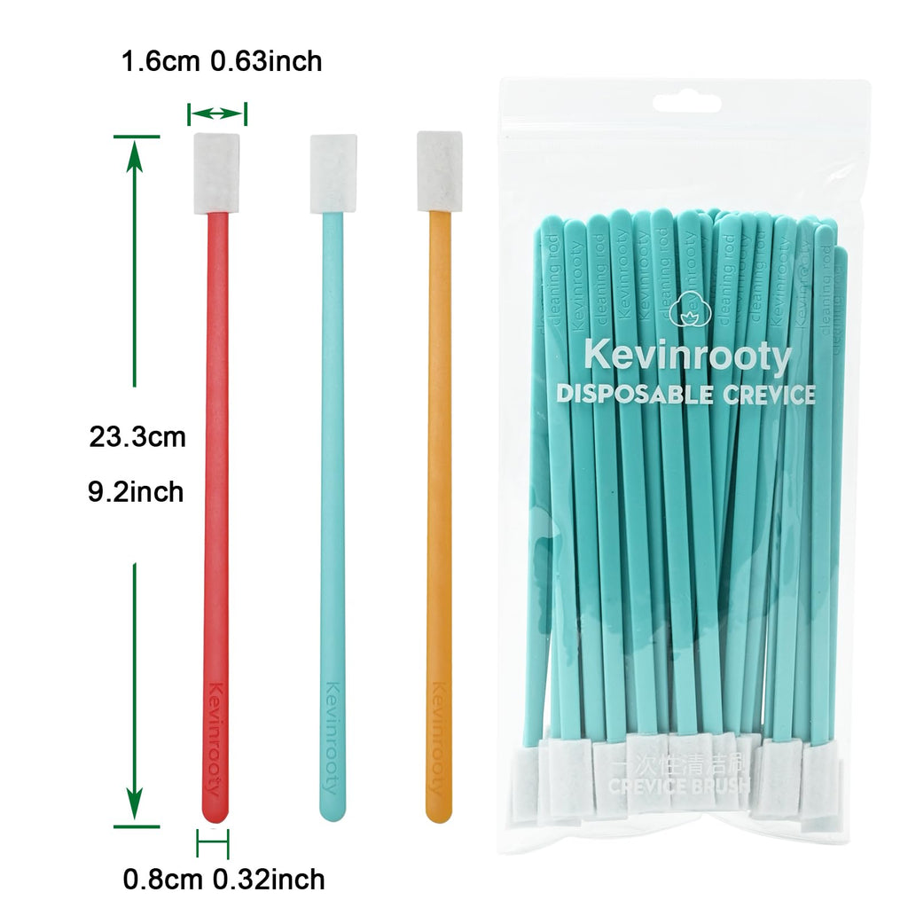 Kevinrooty 100PCS Disposable Crevice Cleaning Brush Tool kit, Disposable Toilet Brush, Disposable Toilet seat Cleaner Tool (Blue)