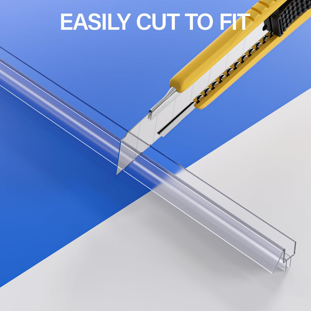 Yecaye 3 Pack 3/8" x 39" Shower Door Bottom Seal,Shower Door Sweep,Frameless Glass Seal Strip,Stop Leaks and Create a Water Barrier, Water Guard 10MM