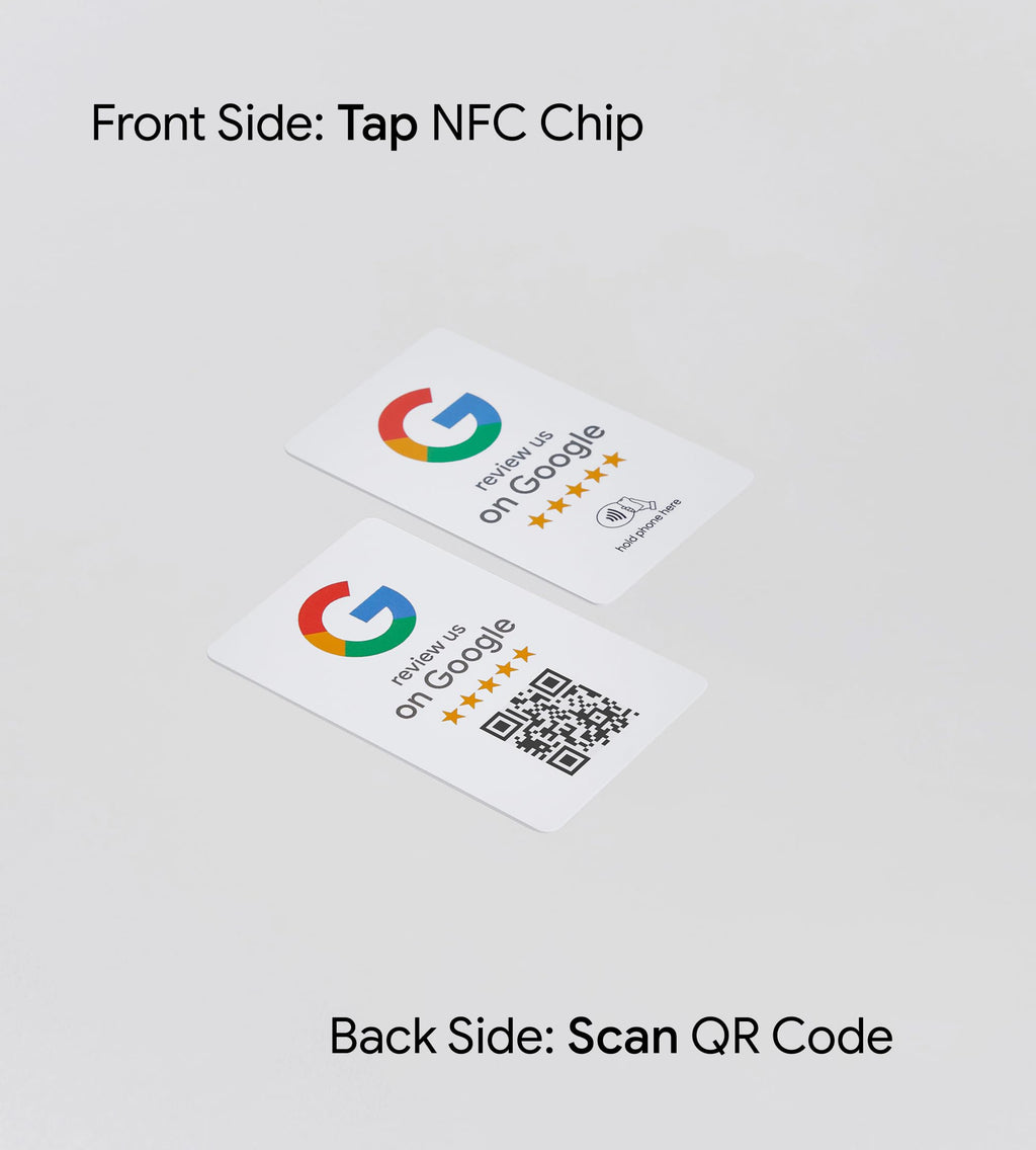 Google Review Tap Card - NFC and QR Code Card for Small Business, Get More Customer Reviews, Must Have for Office, Trade Shows & Vendor Booths, Essential Marketing Accessories and Supplies