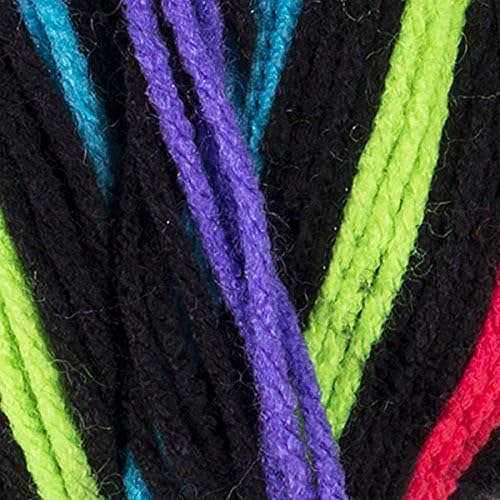 Red Heart Super Saver Neon Stripes E300-3957 (3-Skeins - Same Dye Lot) Worsted Medium #4 Acrylic Yarn for Crocheting and Knitting with Project Bag