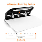 Amazon Basics Semi-Adjustable 3-Hole Punch, 30 Sheet Capacity, Black