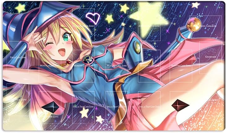 New Dark Magician Girl Playmat Trading Card Game Play Mat with Zones + Free Bag (ZD014-06-A)