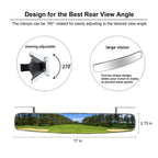 10L0L Golf Cart Mirror Rear View 16.5" Extra Wide 180 Degree Panoramic for Yamaha EZGO Club Car and Others (Classic)