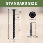 LIONMAX Lag Screws 3 Inch, Structural Wood Screws #14 x 3, 50-PCS, Black