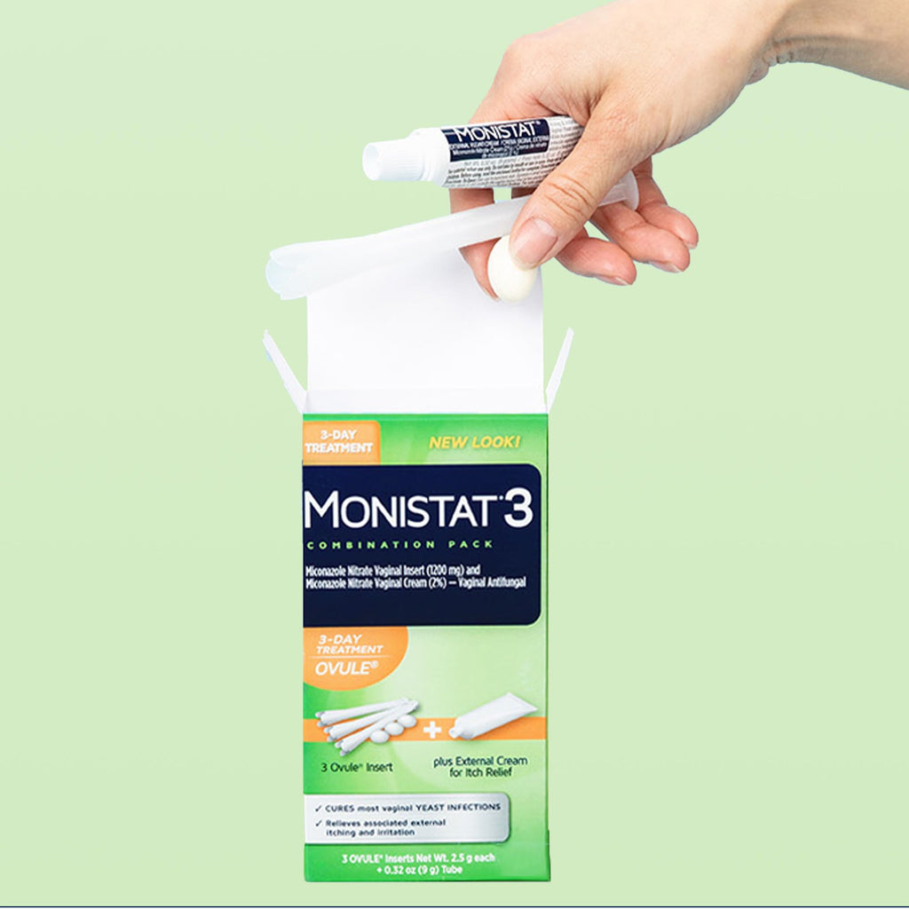 Monistat 3-Day Yeast Infection Treatment, Miconazole Ovule Inserts + Cream