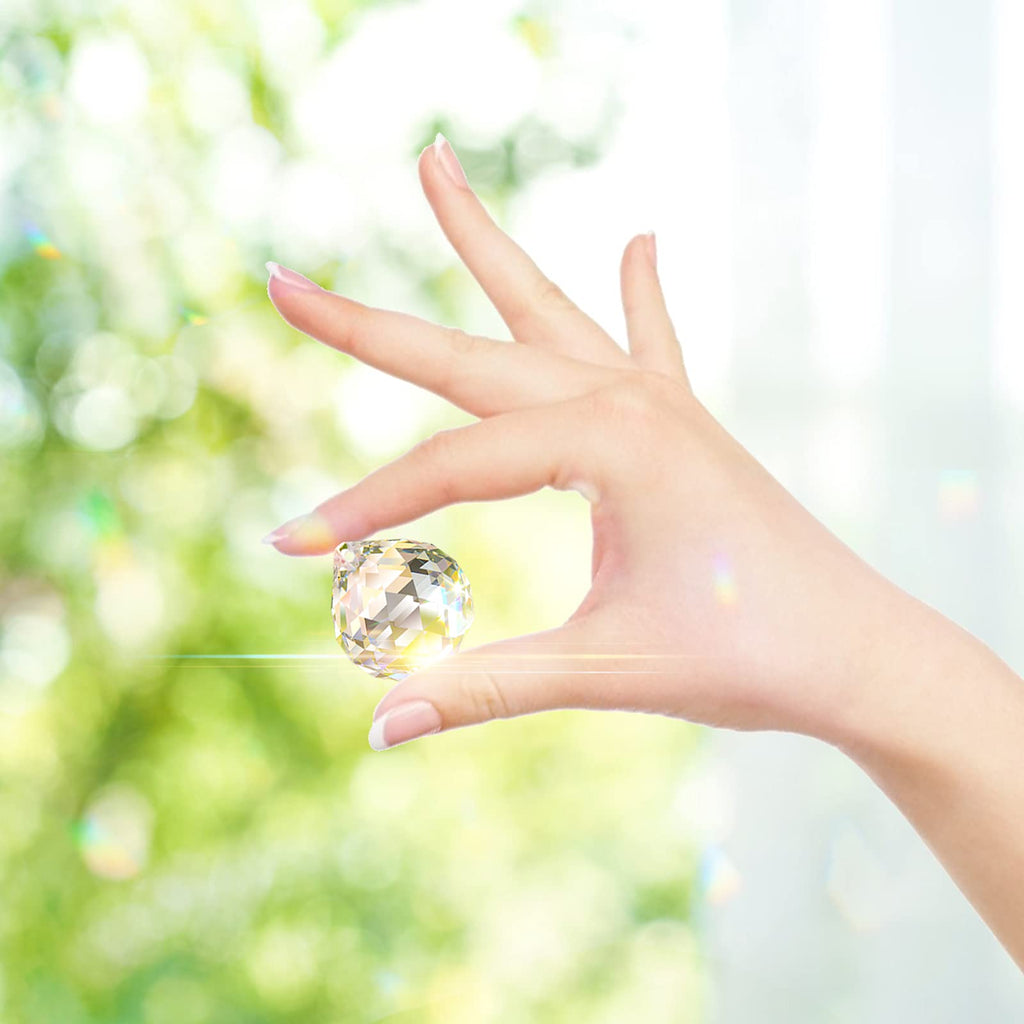 20 Pack 30mm Crystal Ball Prism Suncatcher Beads for Windows