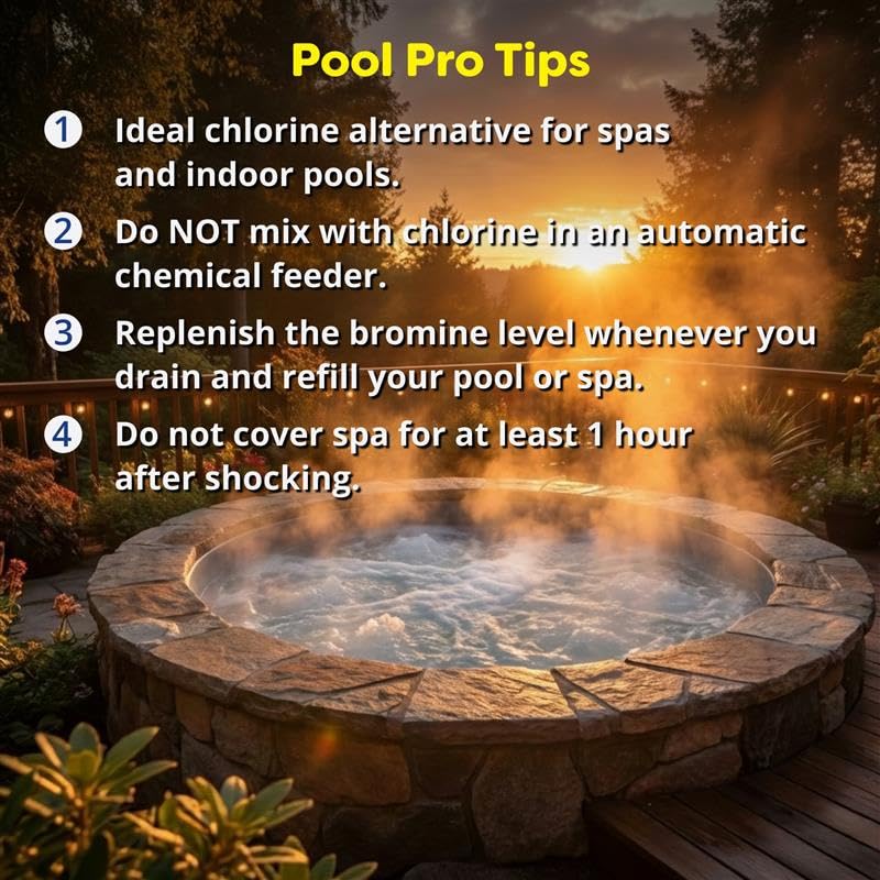 In The Swim 1 Inch Bromine Plus Tablet Sanitizer for Spas, Hot Tubs, or Swimming Pools - Pre-Stabilized, Low Odor, Chlorine Alternative - 50 Pounds