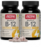 Jarrow Formulas Methyl Vitamin B-12 1000 mcg, 100 Chewable Tablets, Lemon Flavored- Vitamin B12 - Supports Cellular Energy Production, Brain Health & Metabolism - 100 Servings (Pack of 2)