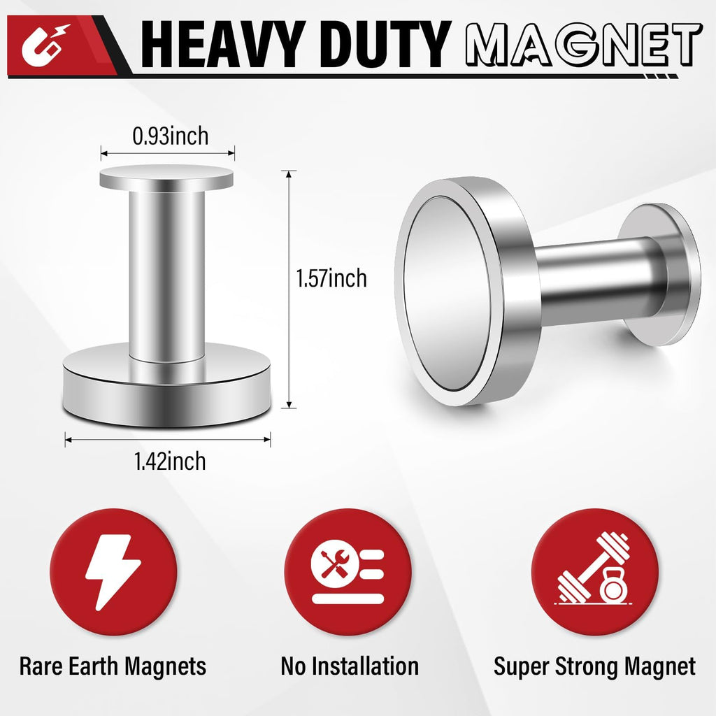 Buelkmag Magnetic Hooks for Cruise Cabins Strong Magnets Hooks Silver 150Lb
