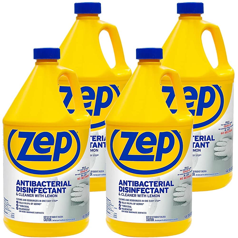 Zep Antibacterial Disinfectant Cleaner with Lemon Gallon (4 Pack)