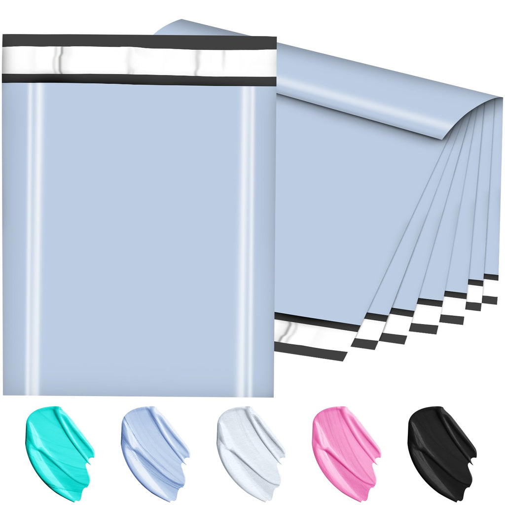 JollyTrip Poly Mailers 14.5x19, Large Poly Mailers 100 Pack, Shipping Mailers with Self Seal Adhesive, Waterproof and Tear-Proof Mailers Poly Bags for Small Business (Light Blue）