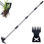NICOFPHY Weed Puller Tool with Long Handle, Heavy Duty Garden Hoe and Rake