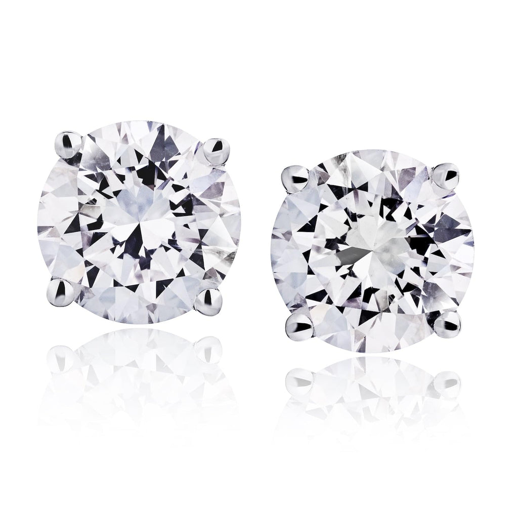 The Diamond Channel CERTIFIED 1 to 12 Carat LAB GROWN Solitaire Diamond Stud Earrings Round Cut 4 Prong Screw Back (F-G Color, VS1-VS2 Eye Clean Clarity)
