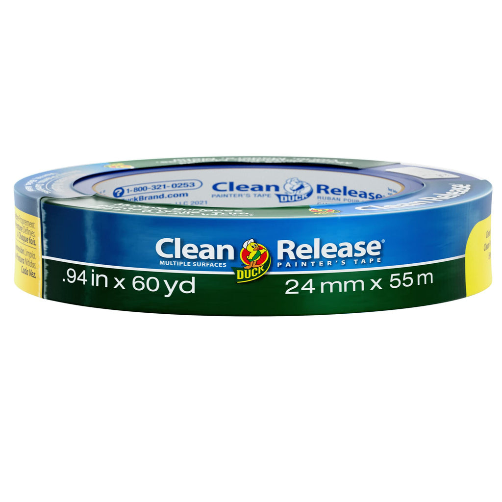 Duck Clean Release Blue Painters Tape, Masking Tape for Paint Projects, 1 in (0.94 in x 60 yd) Single Roll, 240193