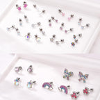 24 Pairs Stainless Steel Flat Back Earrings for Girls Women-Secure and Comfortable Screwback Earrings with Diverse Designs, Perfect for Multiple Piercings and Everyday Wear