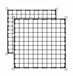 6x6 Ft Elastic Plant Trellis Net - 2-Pack Heavy Duty Garden Support Net with 4 Hooks for Grow Tents, Climbing Vegetables, Fruits & Flowers (Black)