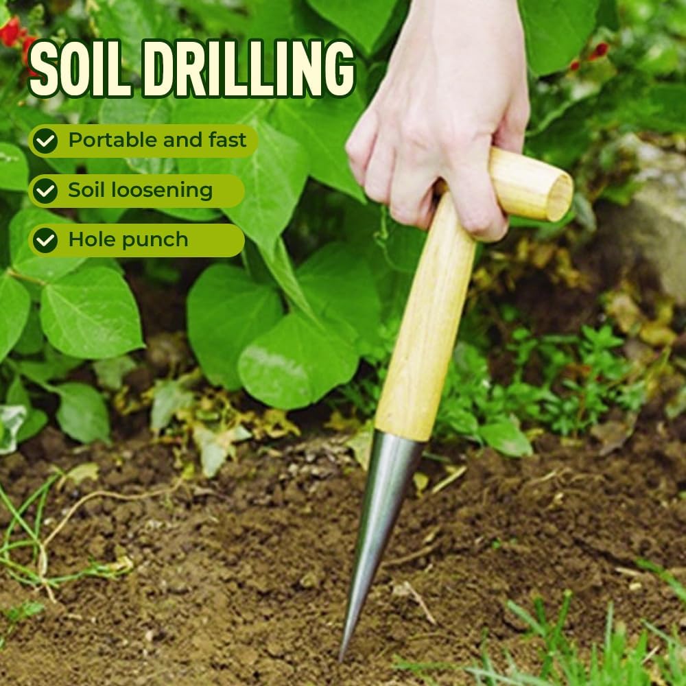 Plant Hole Digger for Planting, 2026 Hand Dibbler Seed Planter Tool, Bulb Planter Tool, Seeds Transplanting Plants Planting Bulbs, Garden Seed Dispenser for all vegetable fruit flower seeds (1pc)