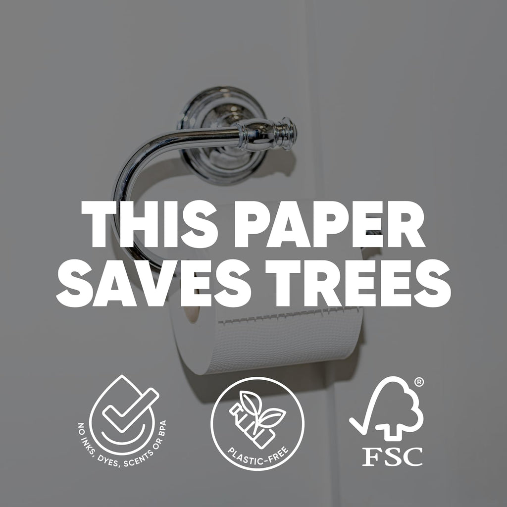Save Trees Bamboo Toilet Paper - 12 Rolls Of Organic Toilet Paper, 3-ply, 300 Sheets Per Roll - PFAS Free, FSC Certified, Plastic Free, Vegan & Chemical Free Bamboo TP