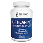 Dr. Berg L-Theanine 200mg - Includes Zinc, Copper, L-Tyrosine, & Ashwagandha – L-Theanine Supplement Adrenal Support - for Relaxation, Stress Relief, and Mental Clarity* – 90 Gelatin Capsules