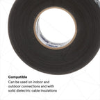 3M Temflex Rubber Splicing Tape 2155, 1-1/2 in x 22 ft, Black, 1 Roll
