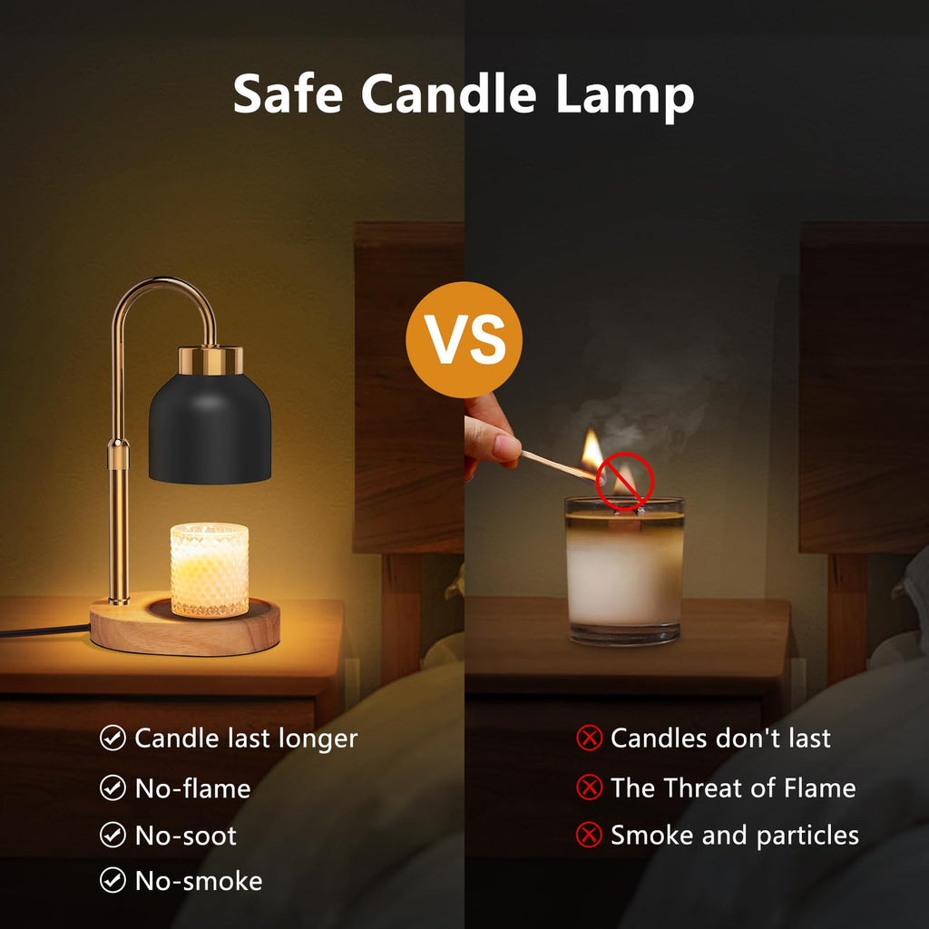 WUEAOA Candle Warmer Lamp with Timer Dimmer, Height & Brightness Adjustable