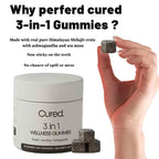 KANBHE Cured 3 in 1 Gummies, Shilajit Gummie, Cured 3 in 1 Shilajit Gummies for Men, Natural Energy Boost, Gummie for Men, 30 Day Supply Per Bottle
