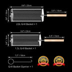 Rolling Grill Basket, Grilling Accessories, Outdoor Camping, Gifts for Men