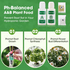 PlantaPulse 129 Pcs Hydroponic Pods Kit with A&B Plant Food, 50 Grow Sponges, 50 Plant Labels, 12 Grow Baskets, 12 Grow Domes and 1 Tweezers - Indoor Hydroponics Supplies