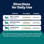 Vetnique DermaBliss Dog Allergy Chews for Seasonal Allergy Itch Relief, Skin & Gut Health with Probiotics and Omega 3 Blend - Advanced or Regular Strength (120ct, Regular Strength Chews)