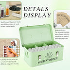 Seed Storage Box , Metal Seed Organizer Saving Box, Seeds Packet Container