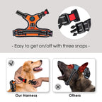 PHOEPET No Pull Dog Harness Medium Reflective Front Clip Vest with Handle