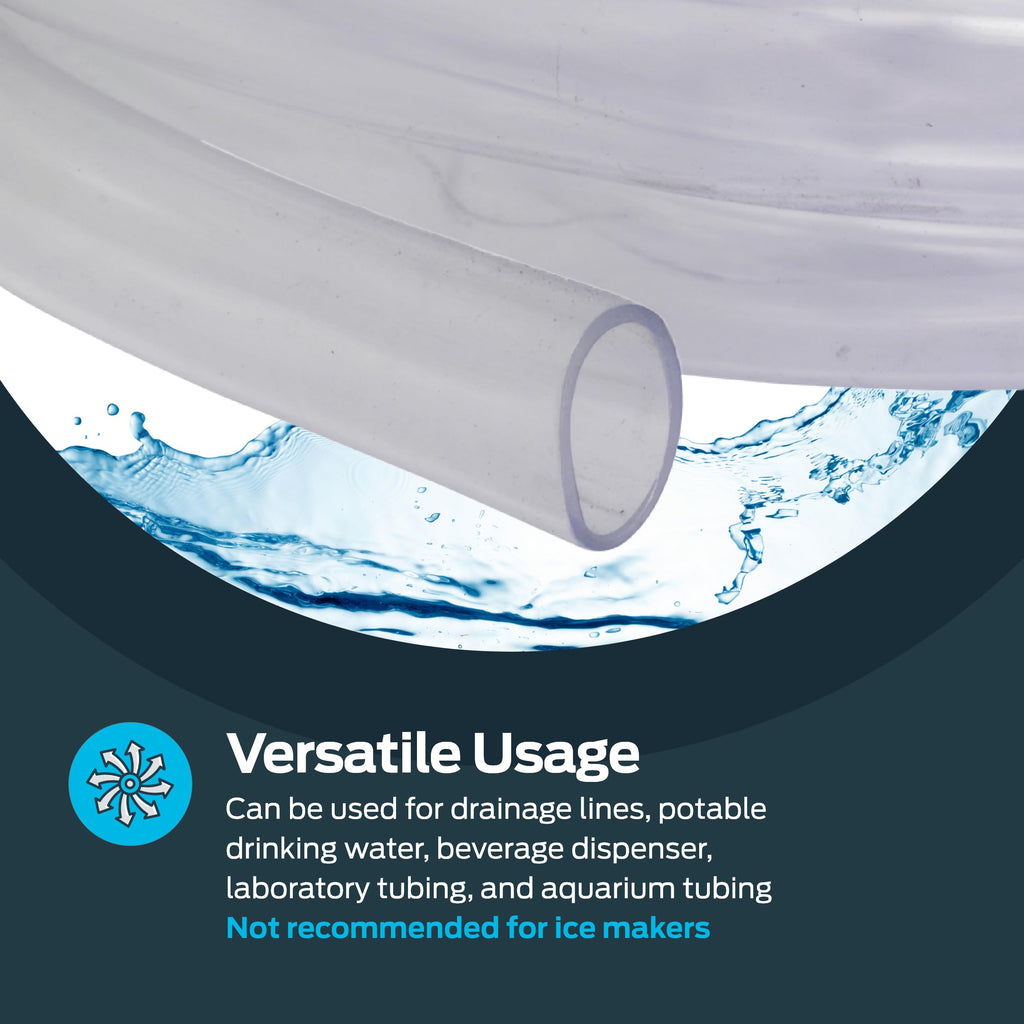 Eastman 5/8 Inch ID (3/4 Inch OD) PVC Clear Vinyl Tubing, 10 Foot Length, 98570