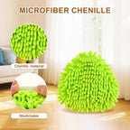 6 Pack Mop Heads Replacement for Ocedar EasyWring 1 Tank Spin Mop System,Include 2 Microfiber Spin Mops Replace Head&2 Chennile Mops Head Machine Washable with Scrubber Mopp Head and Base for Cleaning