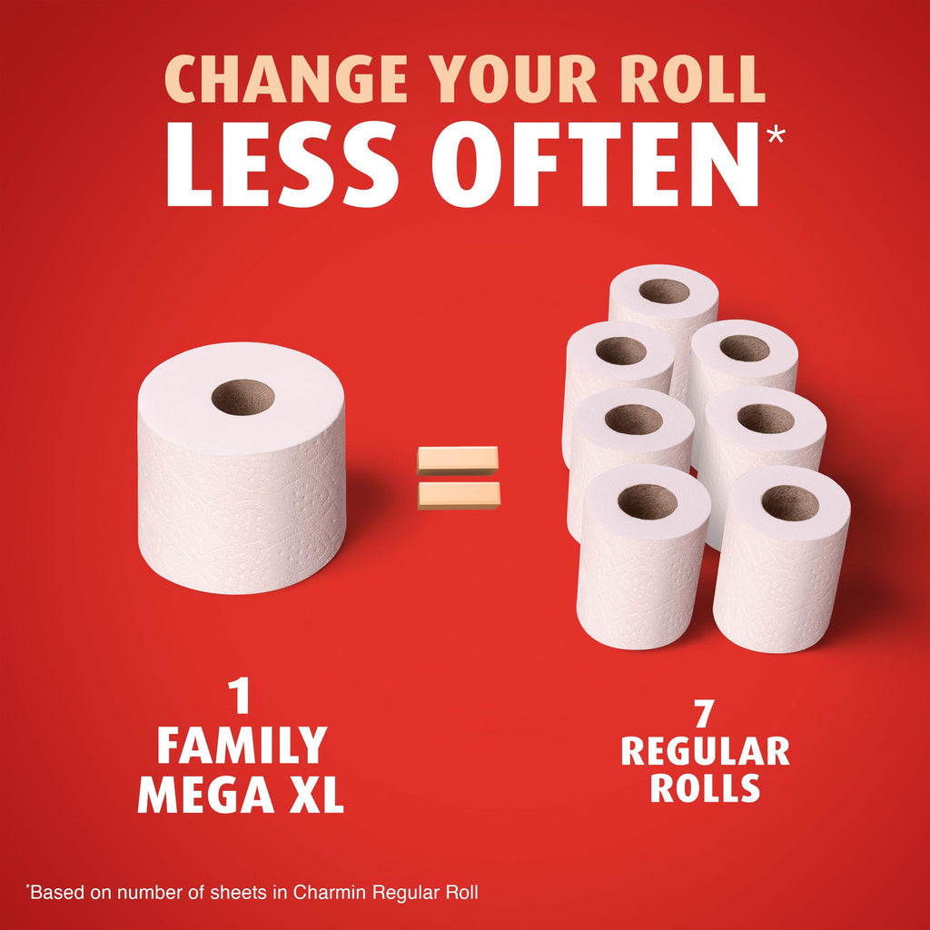 Charmin Ultra Strong Clean Touch Toilet Paper, 18 Family Mega XL Rolls = 126 Regular Rolls
