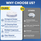 HHXI 120Ct Aromative Toilet Brush Refills, Toilet Bowl Cleaner Refills, Double-Layer Cleaning Pads Added, Disposable Refill Heads for Toilet Bowl Cleaner Wands，Bulk （Patented）